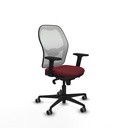 Jorquera sincro malla blanca similpiel granate brazos 2D base nailon  ruedas 65mm engomada