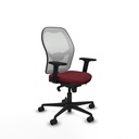 Jorquera sincro malla blanca similpiel granate brazos 2D base nailon  ruedas 65mm nailon