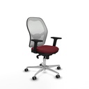 Jorquera sincro malla blanca similpiel granate brazos 2D base aluminio  ruedas 65mm engomada