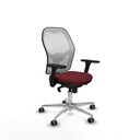 Jorquera sincro malla blanca similpiel granate brazos 3D base aluminio  ruedas 65mm engomada