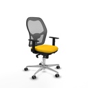 Jorquera sincro malla gris bali amarillo brazos 1D base aluminio  ruedas 65mm engomada