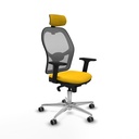 Jorquera sincro malla gris bali amarillo brazos 2D base aluminio cabecero 2D ruedas 65mm engomada
