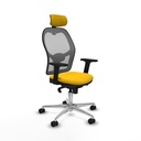 Jorquera sincro malla gris bali amarillo brazos 2D base aluminio cabecero 2D ruedas 65mm nailon