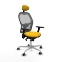 Jorquera sincro malla gris bali amarillo brazos 3D base aluminio cabecero fijo ruedas 65mm engomada