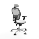 Jorquera sincro malla gris bali blanco brazos 2D base aluminio cabecero 2D ruedas 65mm engomada