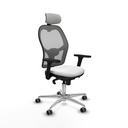 Jorquera sincro malla gris bali blanco brazos 3D base aluminio cabecero 2D ruedas 65mm engomada