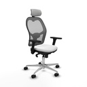 Jorquera sincro malla gris bali blanco brazos 3D base aluminio cabecero 2D ruedas 65mm nailon