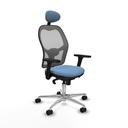 Jorquera sincro malla gris bali azul cielo brazos 3D base aluminio cabecero fijo ruedas 65mm nailon