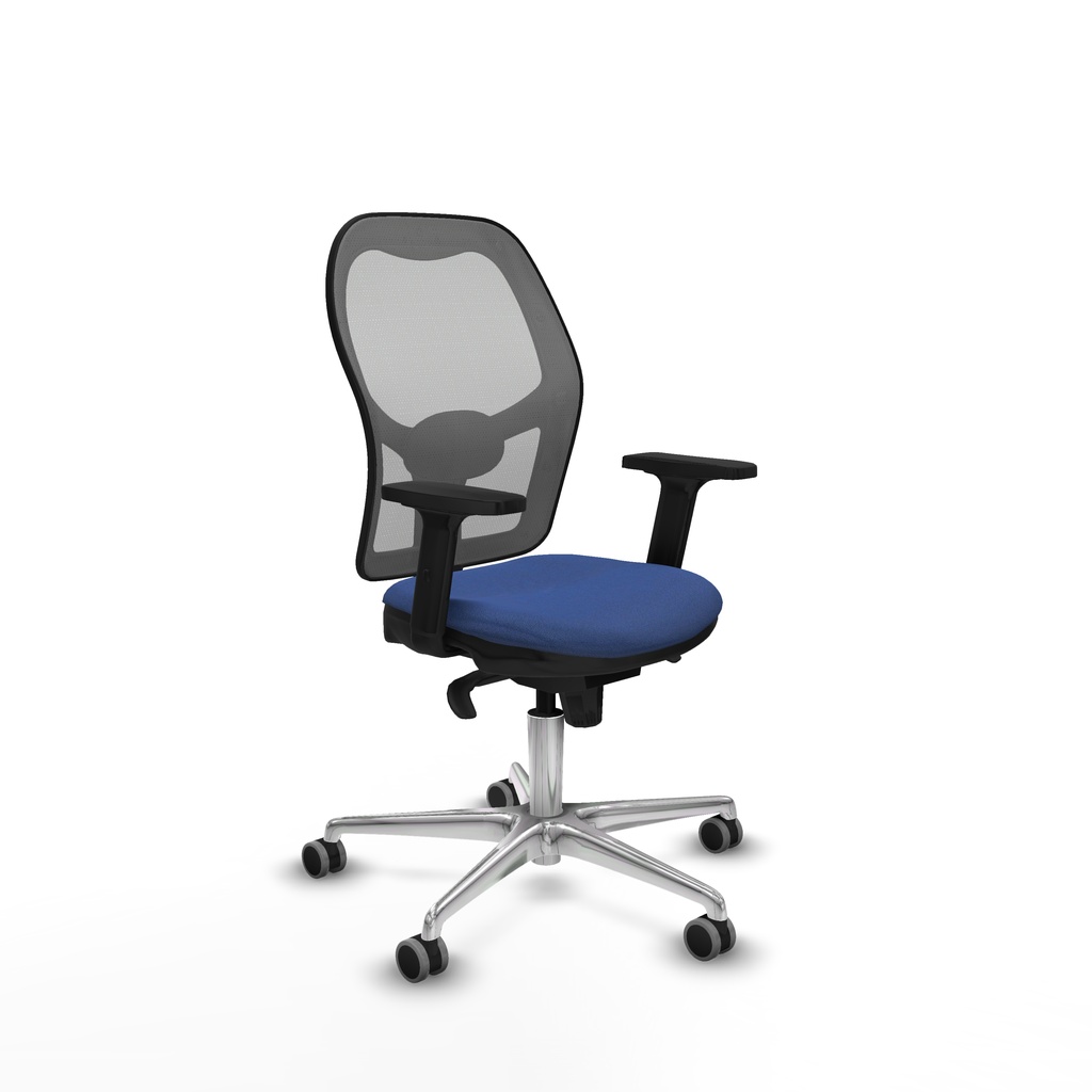 Jorquera sincro malla gris bali azul marino brazos 2D base aluminio  ruedas 65mm engomada