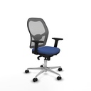 Jorquera sincro malla gris bali azul marino brazos 2D base aluminio  ruedas 65mm nailon