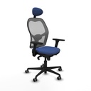 Jorquera sincro malla gris bali azul marino brazos 3D base nailon cabecero fijo ruedas 65mm engomada
