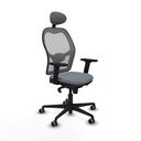 Jorquera sincro malla gris bali gris brazos 2D base nailon cabecero fijo ruedas 65mm engomada