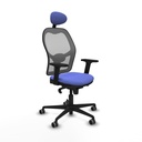 Jorquera sincro malla gris bali azul claro brazos 2D base nailon cabecero fijo ruedas 65mm engomada
