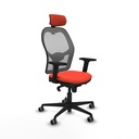 Jorquera sincro malla gris bali naranja oscuro brazos 2D base nailon cabecero 2D ruedas 65mm engomada