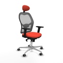 Jorquera sincro malla gris bali naranja oscuro brazos 2D base aluminio cabecero fijo ruedas 65mm engomada