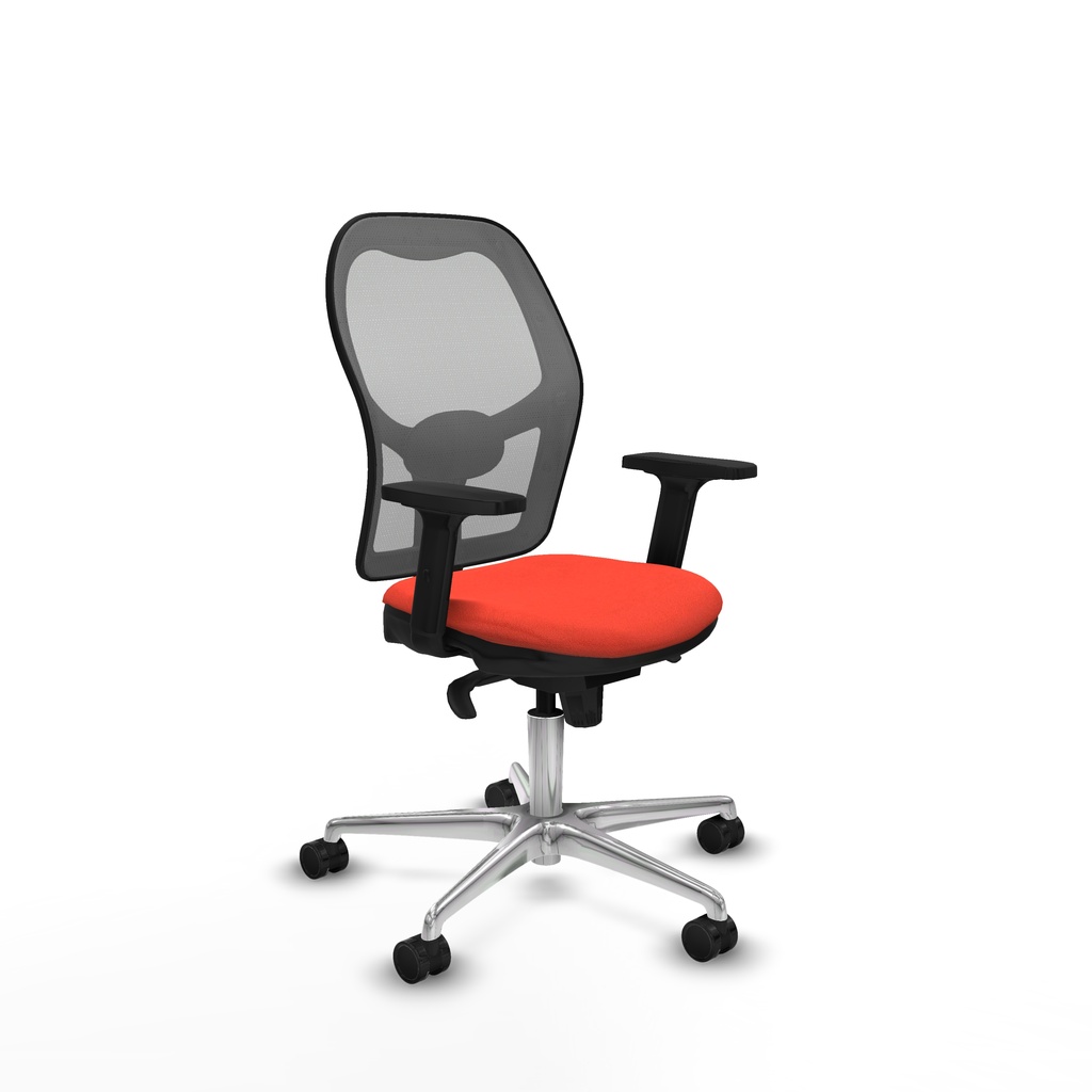 Jorquera sincro malla gris bali naranja oscuro brazos 2D base aluminio  ruedas 65mm nailon
