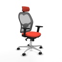 Jorquera sincro malla gris bali naranja oscuro brazos 2D base aluminio cabecero 2D ruedas 65mm nailon