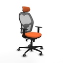 Jorquera sincro malla gris bali naranja brazos 1D base nailon cabecero 2D ruedas 65mm engomada
