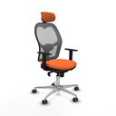 Jorquera sincro malla gris bali naranja brazos 1D base aluminio cabecero 2D ruedas 65mm engomada