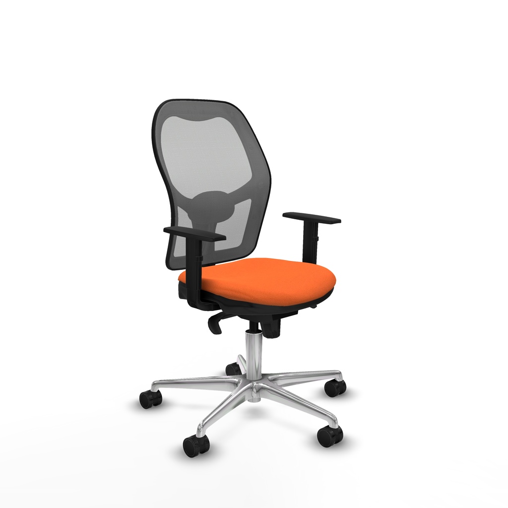 Jorquera sincro malla gris bali naranja brazos 1D base aluminio  ruedas 65mm nailon