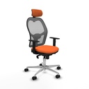 Jorquera sincro malla gris bali naranja brazos 1D base aluminio cabecero 2D ruedas 65mm nailon
