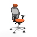 Jorquera sincro malla gris bali naranja brazos 2D base aluminio cabecero 2D ruedas 65mm engomada