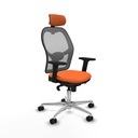 Jorquera sincro malla gris bali naranja brazos 2D base aluminio cabecero 2D ruedas 65mm nailon