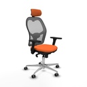 Jorquera sincro malla gris bali naranja brazos 3D base aluminio cabecero 2D ruedas 65mm engomada