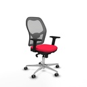 Jorquera sincro malla gris bali rojo brazos 2D base aluminio  ruedas 65mm engomada
