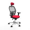 Jorquera sincro malla gris bali rojo brazos 2D base aluminio cabecero fijo ruedas 65mm nailon