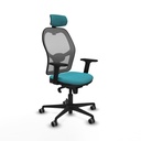 Jorquera sincro malla gris bali turquesa brazos 2D base nailon cabecero 2D ruedas 65mm engomada