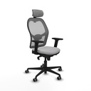 Jorquera sincro malla gris bali gris claro brazos 2D base nailon cabecero 2D ruedas 65mm engomada