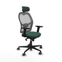 Jorquera sincro malla gris bali verde botella brazos 2D base nailon cabecero 2D ruedas 65mm engomada