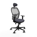 Jorquera sincro malla gris bali gris oscuro brazos 1D base nailon cabecero fijo ruedas 65mm engomada
