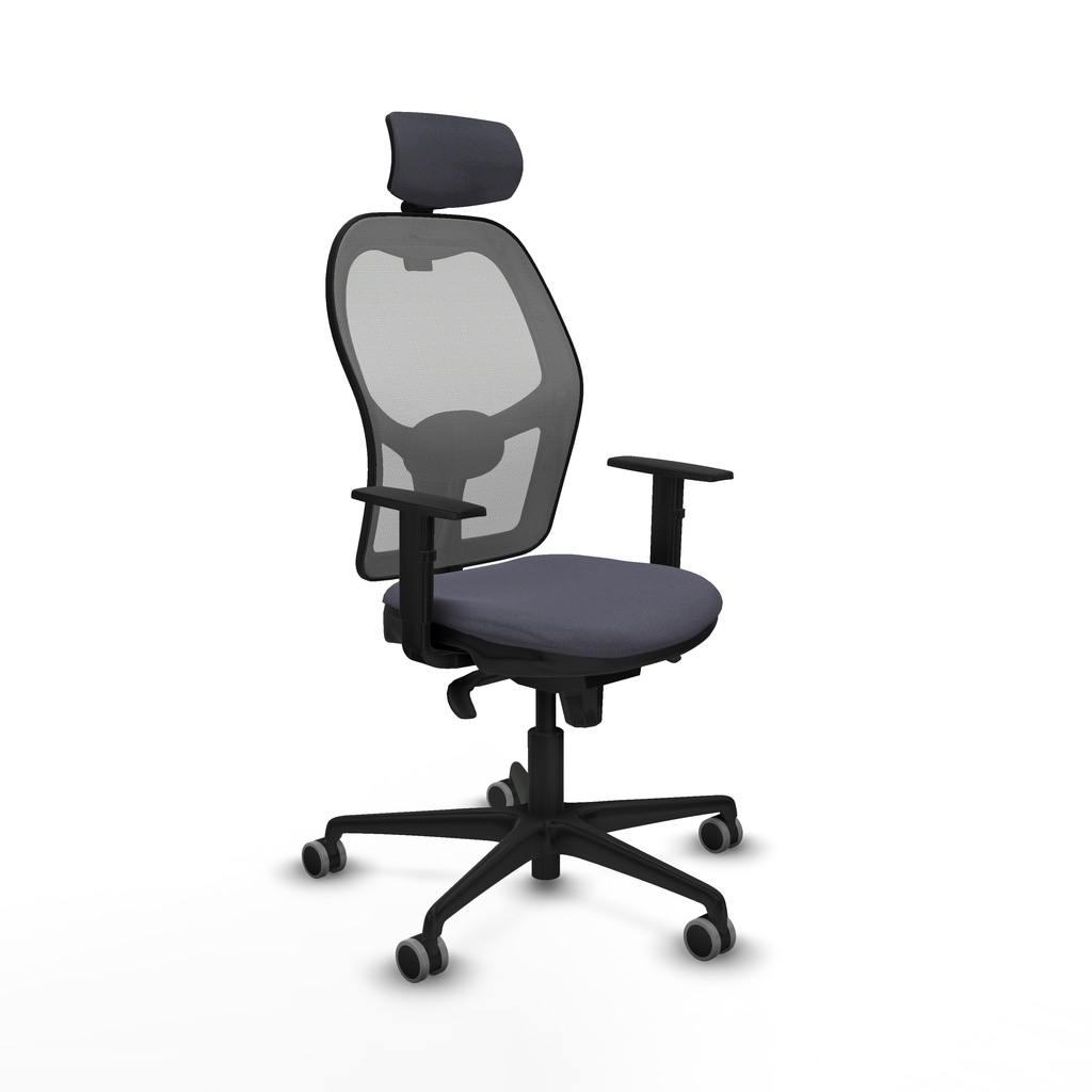 Jorquera sincro malla gris bali gris oscuro brazos 1D base nailon cabecero 2D ruedas 65mm engomada