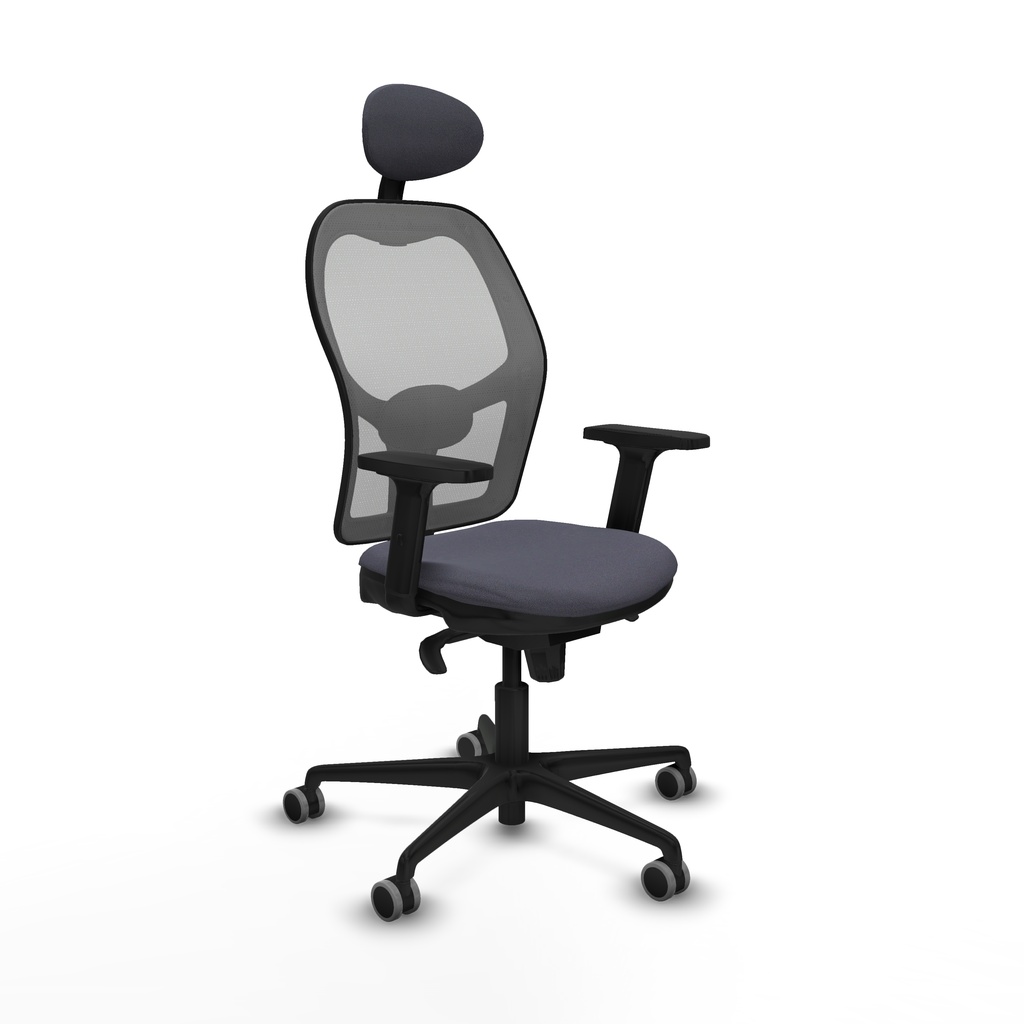 Jorquera sincro malla gris bali gris oscuro brazos 2D base nailon cabecero fijo ruedas 65mm engomada