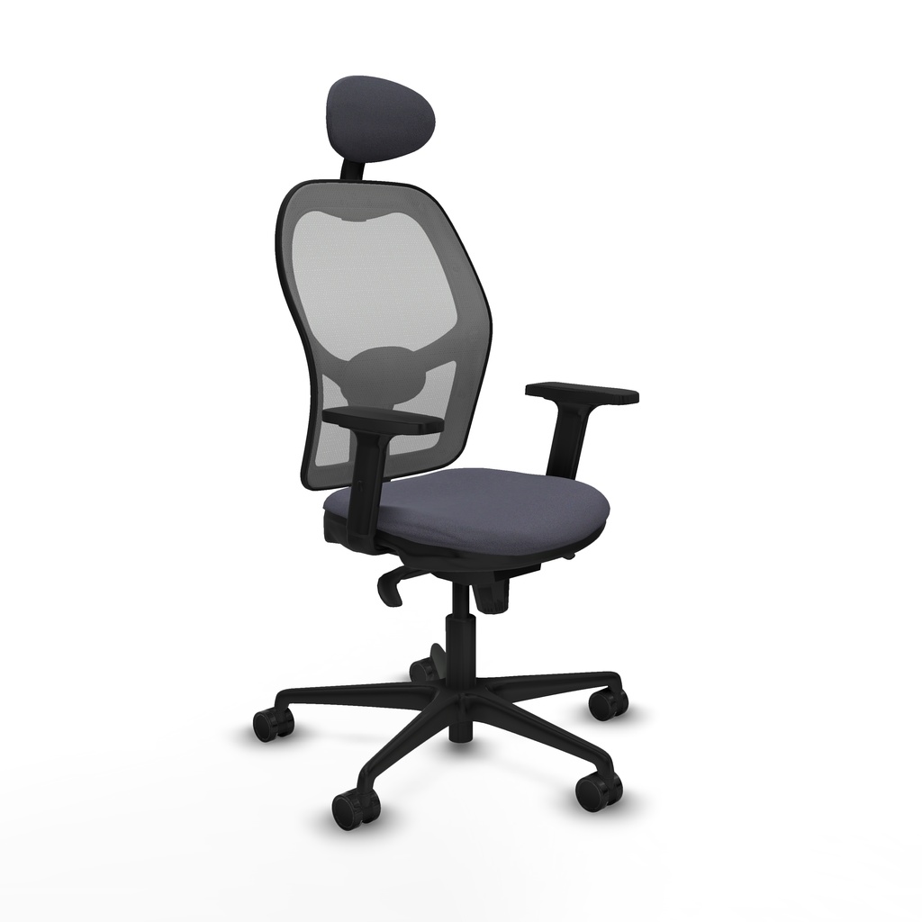 Jorquera sincro malla gris bali gris oscuro brazos 2D base nailon cabecero fijo ruedas 65mm nailon