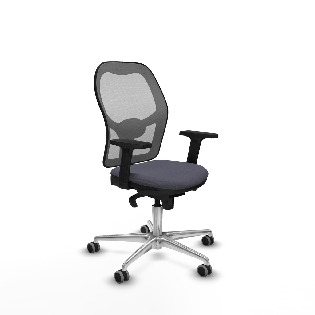 Jorquera sincro malla gris bali gris oscuro brazos 2D base aluminio  ruedas 65mm engomada