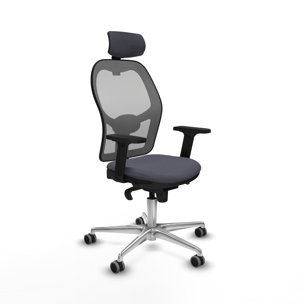 Jorquera sincro malla gris bali gris oscuro brazos 2D base aluminio cabecero 2D ruedas 65mm engomada