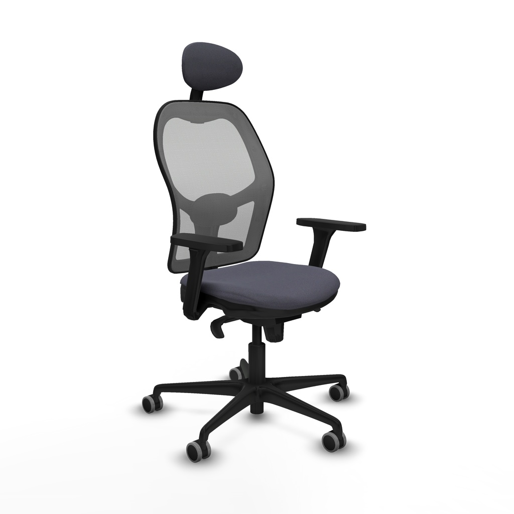 Jorquera sincro malla gris bali gris oscuro brazos 3D base nailon cabecero fijo ruedas 65mm engomada