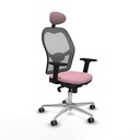 Jorquera sincro malla gris bali rosa brazos 2D base aluminio cabecero fijo ruedas 65mm engomada
