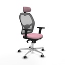 Jorquera sincro malla gris bali rosa brazos 2D base aluminio cabecero 2D ruedas 65mm engomada