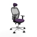Jorquera sincro malla gris bali morado brazos 1D base aluminio cabecero fijo ruedas 65mm nailon