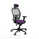 Jorquera sincro malla gris bali morado brazos 2D base nailon cabecero 2D ruedas 65mm engomada