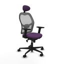 Jorquera sincro malla gris bali morado brazos 2D base nailon cabecero fijo ruedas 65mm nailon