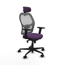 Jorquera sincro malla gris bali morado brazos 2D base nailon cabecero 2D ruedas 65mm nailon