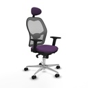 Jorquera sincro malla gris bali morado brazos 2D base aluminio cabecero fijo ruedas 65mm nailon