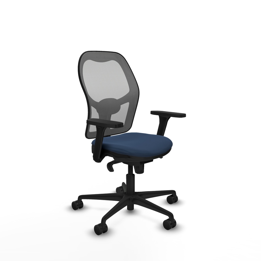 [15S4M3S200B3D036N0] Jorquera sincro malla gris similpiel azul marino brazos 3D base nailon  ruedas 65mm nailon