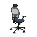 Jorquera sincro malla gris similpiel azul marino brazos 3D base nailon cabecero 2D ruedas 65mm nailon