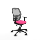 Jorquera sincro malla gris similpiel rosa brazos 1D base nailon  ruedas 65mm nailon